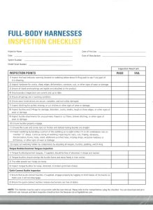 MAPIC | Full Body Harness Inspection Checklist