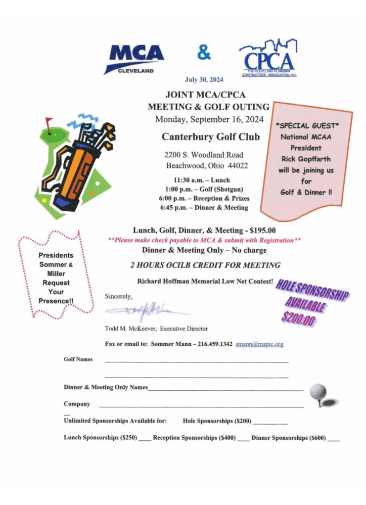 MCA/CPCA Golf Outing