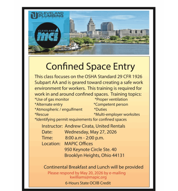 Confied Space Entry Class Flier | MAPIC